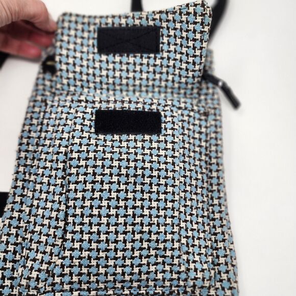 KAVU Keeper Crossbody Messenger Shoulder Bag Tweed Multi Pocket Blue White Black - Picture 14 of 15